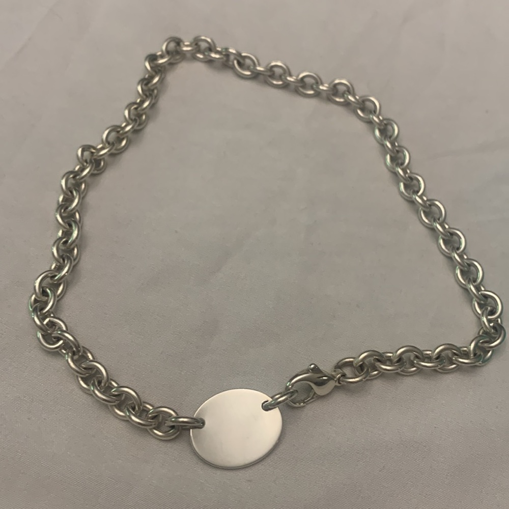 AUTH RETURN TO TIFFANY OVAL CHOKER NECKLACE 925  SOLID GENUINE STERLINg Silver - Picture 3 of 4